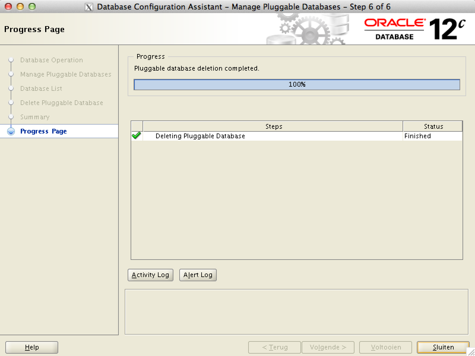 delete multitenant PDB Oracle Database 12c